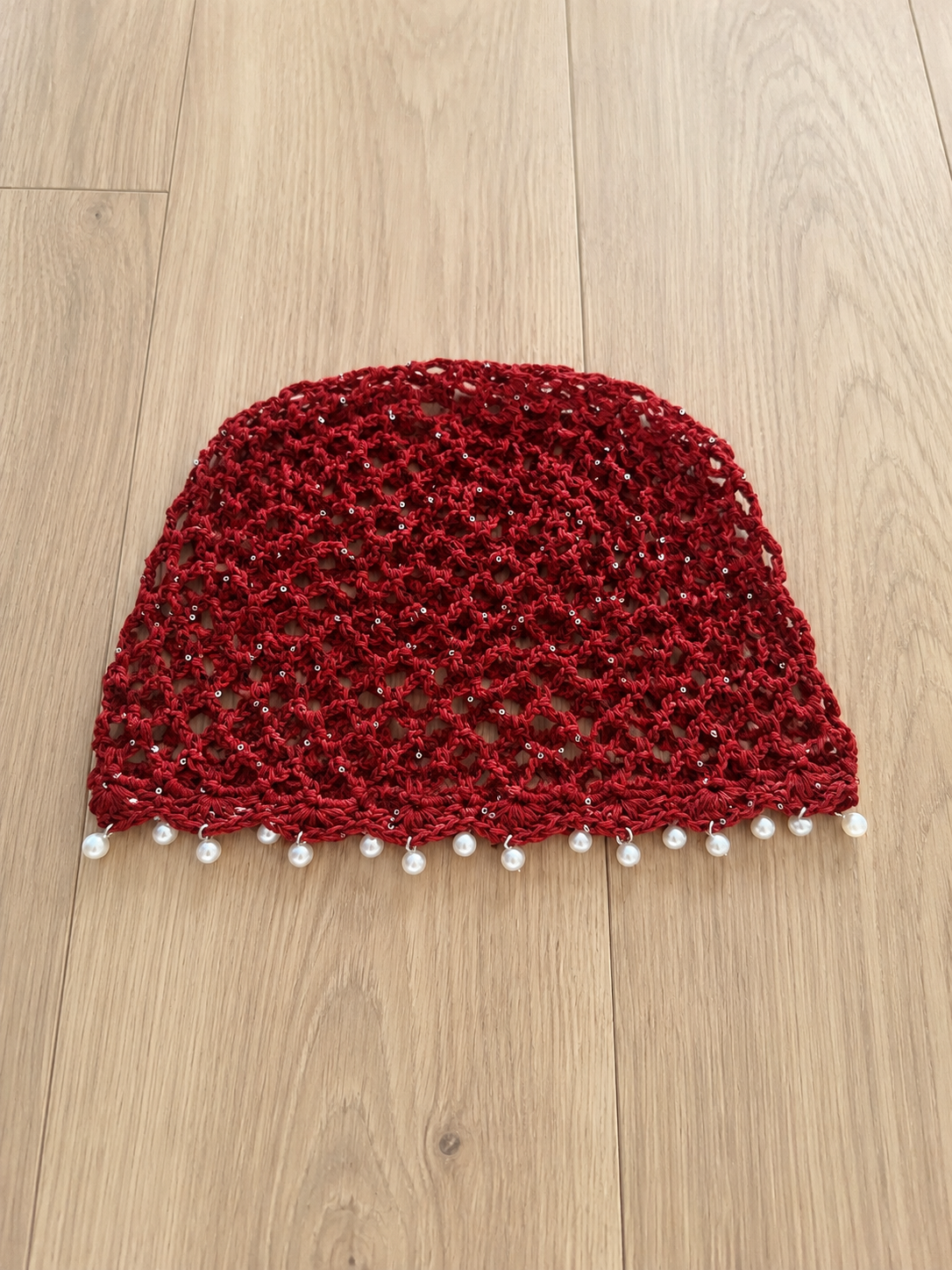 Crochet Beanie-Pearls