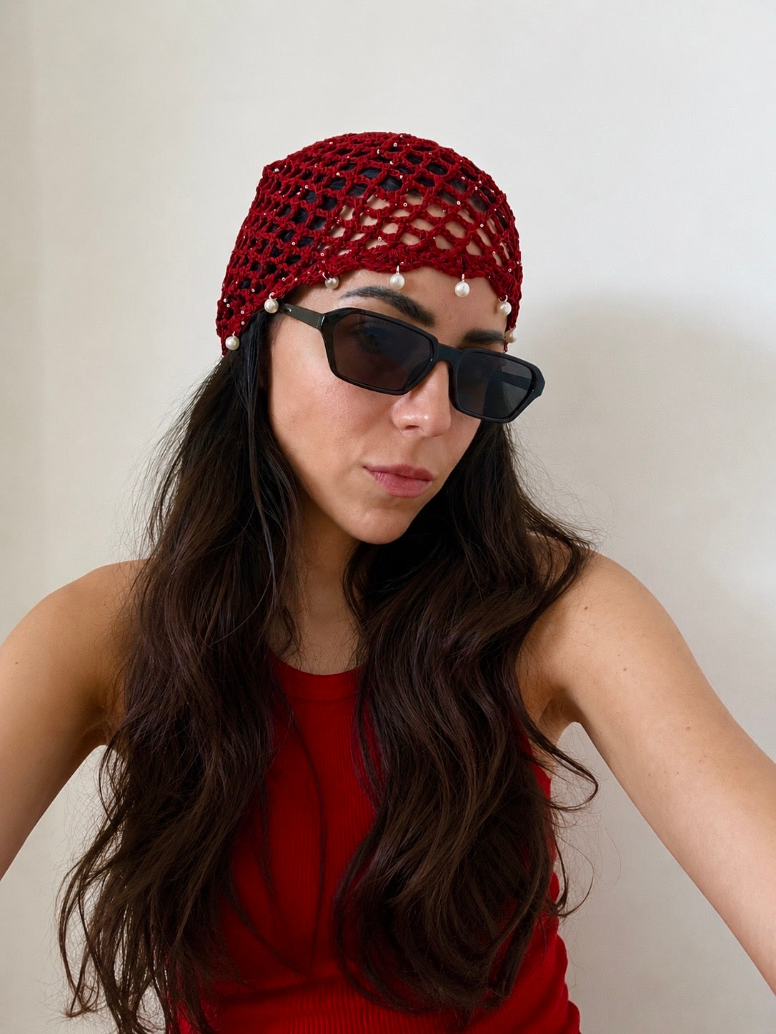 Crochet Beanie-Pearls
